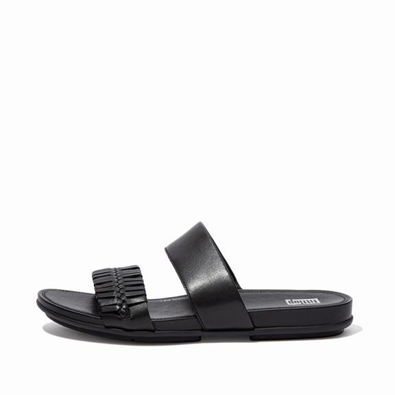 Mules Femme Fitflop Gracie Cuir Faux Noir (UYR308174)